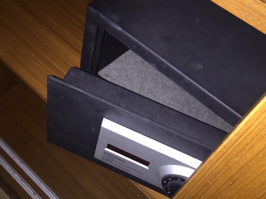 Open in-room safe at Steak & Co. Boutique Hotel